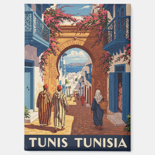 Aimant Carte postale Tunis Tunisie Travel Medina