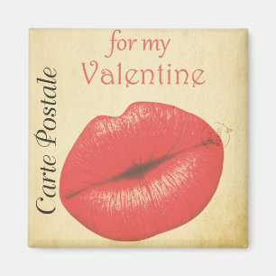 Aimant Carte Postale Valentine Kiss