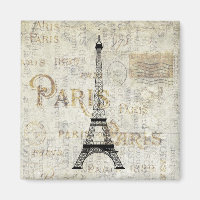 Aimant carte postale vintage de la Tour Eiffel de