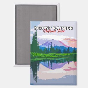 Aimant Carte postale Vintage du parc national du Mont-Rai