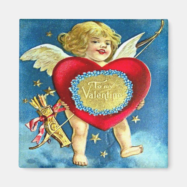 Aimant Carte postale vintage Valentine (Devant)