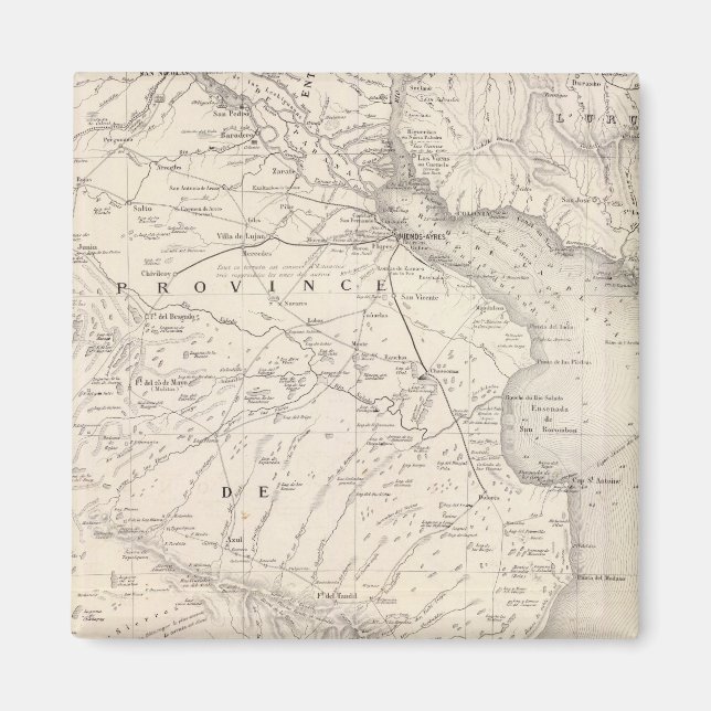 Aimant Carte, Province de Buenos Aires, régions voisines (Devant)