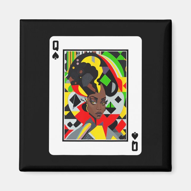 Aimant Carte Queen africaine Melanin Black Pride Blm June (Devant)
