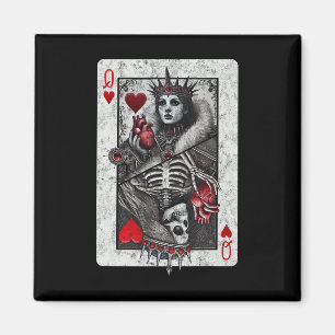 Aimant Carte Queen Of Hearts Death Skeleton Hallow