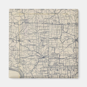 Aimant Carte routière cycliste 8 du Wisconsin