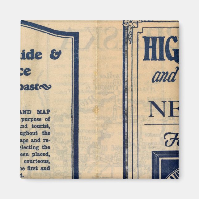 Aimant Carte routière du Nebraska (Devant)
