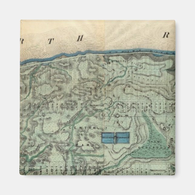 Aimant Carte sanitaire et topographique de New York (Devant)