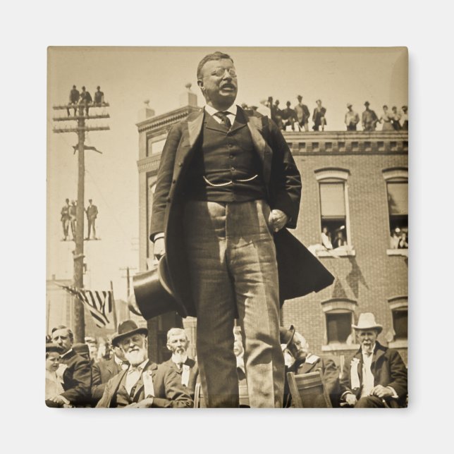 Aimant Carte Stereoview Teddy Roosevelt 1905 Vintage (Devant)