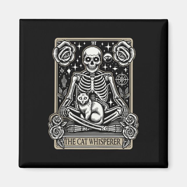 Aimant Carte Tarot Emo Gothic - Occulte Le Whisperer Cat (Devant)