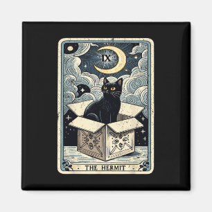 Aimant Carte Tarot Hermite Chat En Boîte Mystic Funny Cha