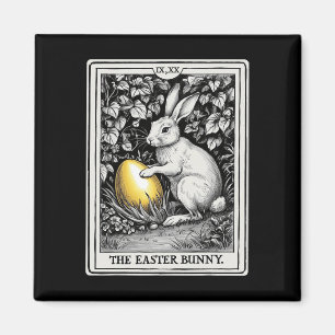 Aimant Carte Tarot Joyeux lapin de Pâques Printemps OEuf