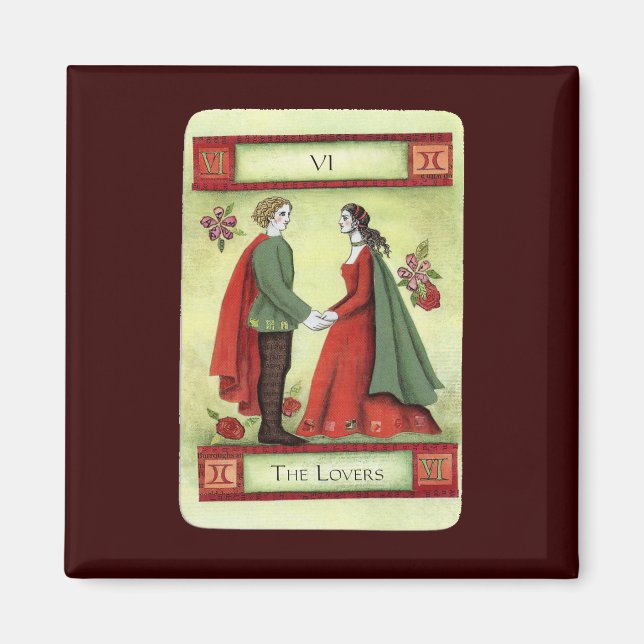 Aimant Carte tarot "Les Amoureux" (Devant)