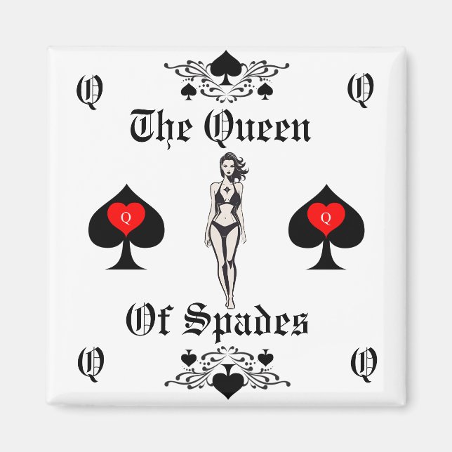 Aimant Carte Tarot Queen of Spades Thunder_Cove (Devant)