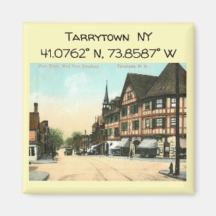 Aimant Carte Tarrytown NY Coordonnées Style Vintage