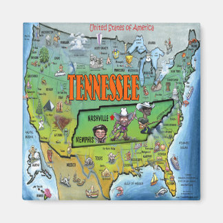 Aimant Carte Tennessee USA