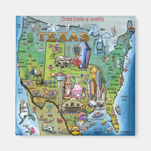 Aimant Carte Texas USA