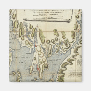 Aimant Carte topographique de la baie de Narraganset