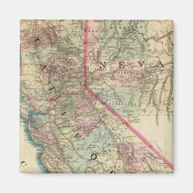 Aimant Carte topographique du chemin de fer et du comté,  (Devant)