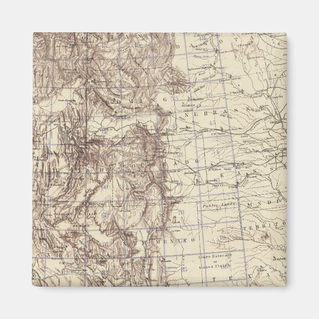 Aimant Carte topographique du fleuve Mississippi (Devant)