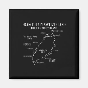 Aimant Carte Tour Du Mont Blanc France Italie Suisse Hi