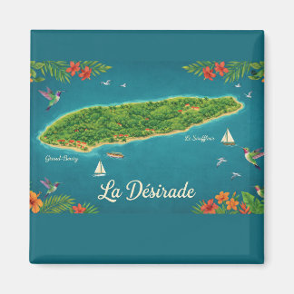 Aimant Carte Tropicale La Désirade, Guadeloupe
