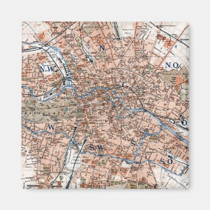 Aimant Carte vintage de Berlin Allemagne (1894)