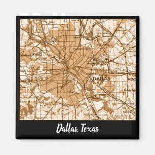 Aimant Carte Vintage de Dallas