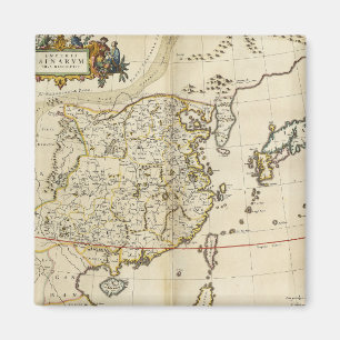 Aimant Carte vintage de la Chine 1662
