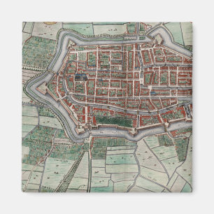 Aimant Carte vintage de la ville d'Alkmaar