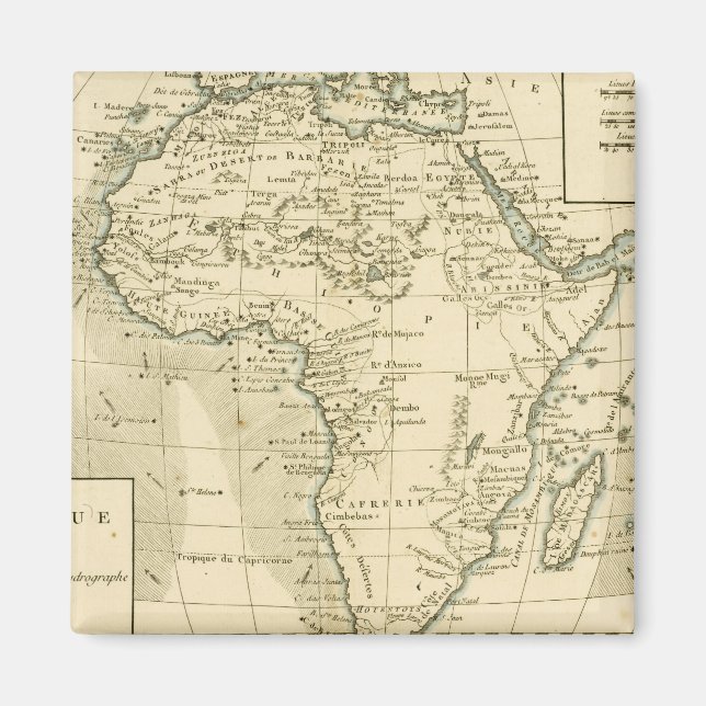 Aimant Carte vintage de l'Afrique (Devant)
