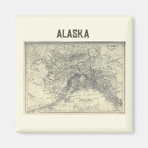 Aimant Carte vintage de l'Alaska