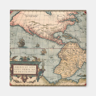 Aimant Carte vintage de l'Amérique du Nord