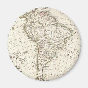 Aimant Carte vintage de l'Amérique du Sud (1762)