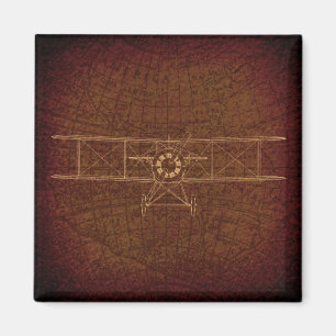 Aimant Carte Vintage de l'avion vintage Antique Plan