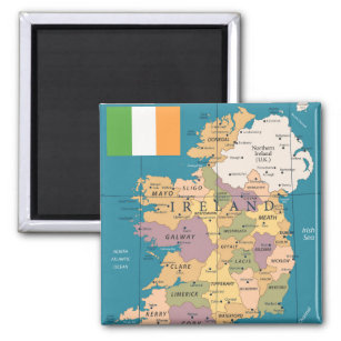 Aimant Carte vintage de l'Irlande