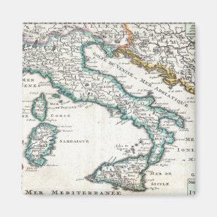 Aimant Carte vintage de l'Italie (1706)