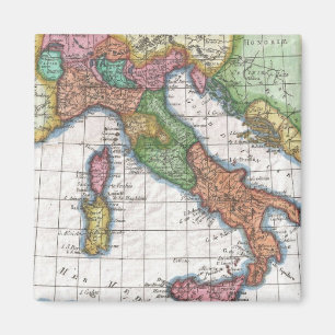 Aimant Carte vintage de l'Italie (1780)