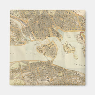 Aimant Carte vintage de Stockholm (1899)