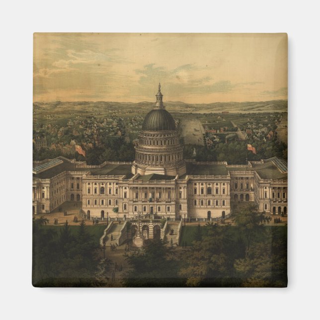 Aimant Carte vintage de Washington D.C. (1857) (Devant)