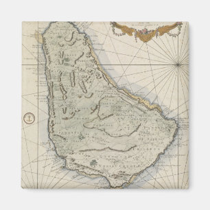 Aimant Carte vintage des Barbade (1758)