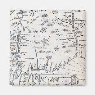 Aimant Carte vintage du Connecticut