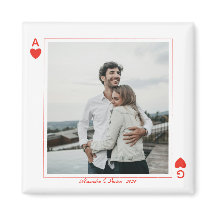 Cartes à jouer photo cœur amour as simple