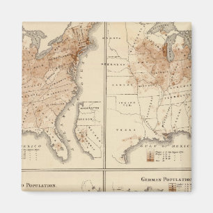 Aimant Cartes du recensement des États-Unis, 1870