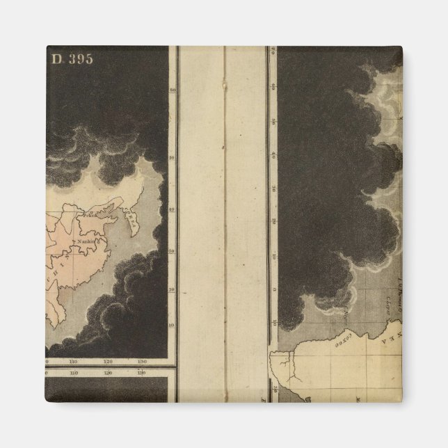 Aimant cartes gravées du monde (Devant)