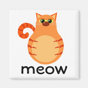 Aimant Cartographie de chat orange Meow