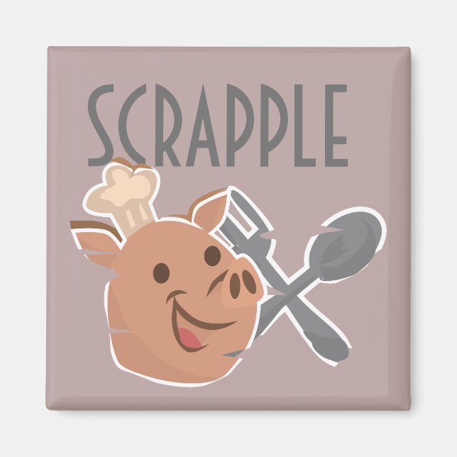 Aimant Cartographie de Cuisine de cochon chef (Devant)
