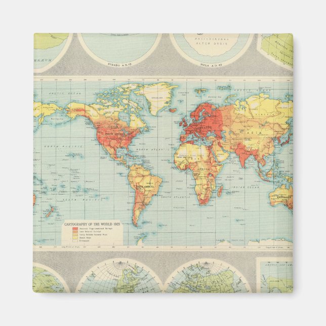 Aimant Cartographie du monde (Devant)