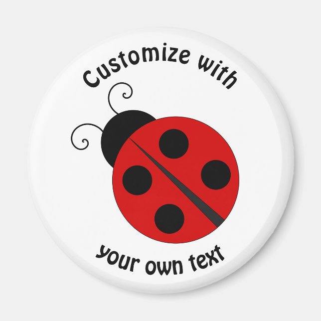 Aimant Carton texte personnalisé Ladybug (Devant)