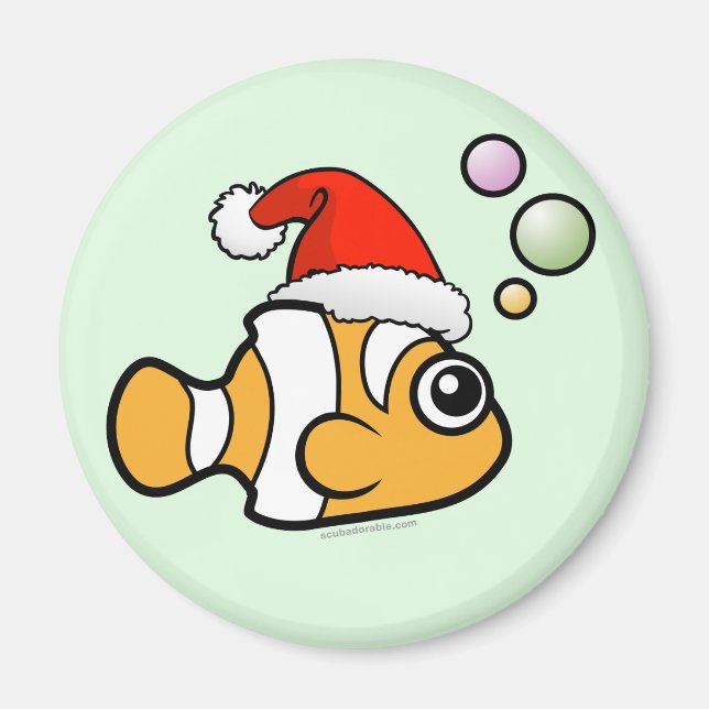 Aimant Cartoon Clownfish Père Noël (Devant)
