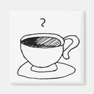 Aimant Cartoon Coffee Cup Demitasse Cute Cartoon